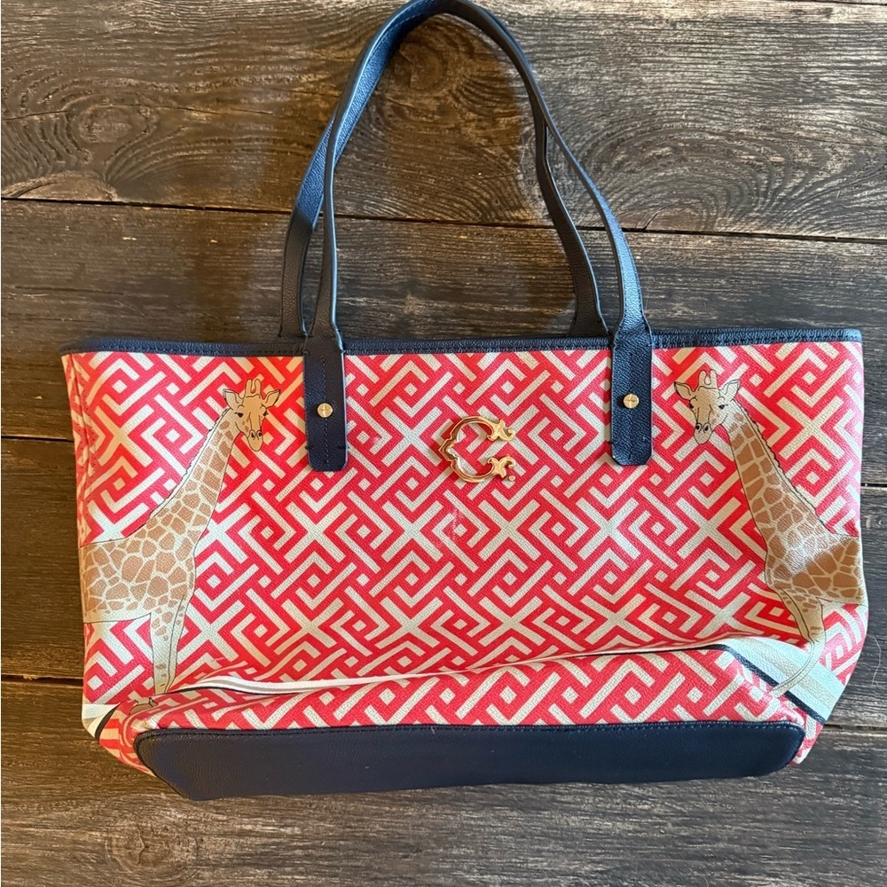 C Wonder Geometric Giraffe Tote Bag - Picture 5 of 10